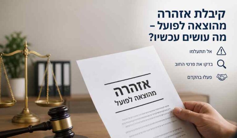 אזהרה מהוצאה לפועל – מה עושים עכשיו